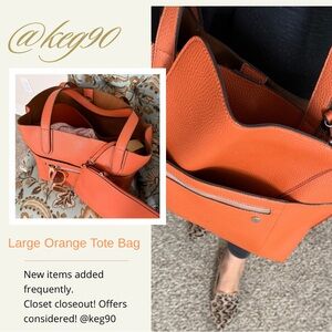 Vibrant Orange Spacious Tote with Sturdy Handles